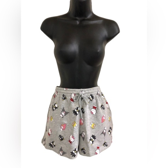Hello Kitty & friends gray drawstring waist graphic print shorts size large new - Picture 2 of 14
